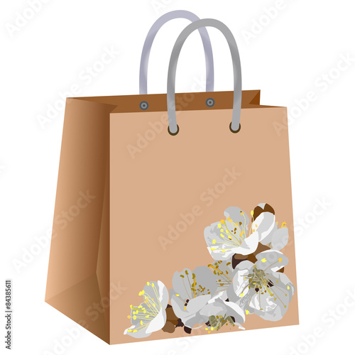 Paper bags with floral print