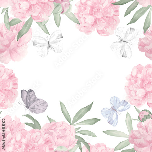 Watercolor floral frame