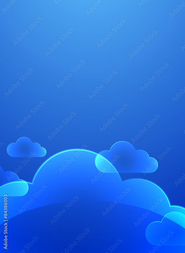 Color glass clouds. Vector background.