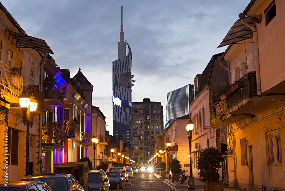 Naklejka premium Street of Batumi, Georgia