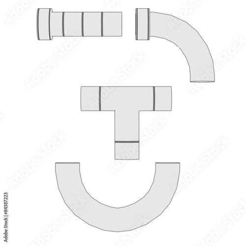 Cuadro en lienzo 2d illustration of industrial pipes