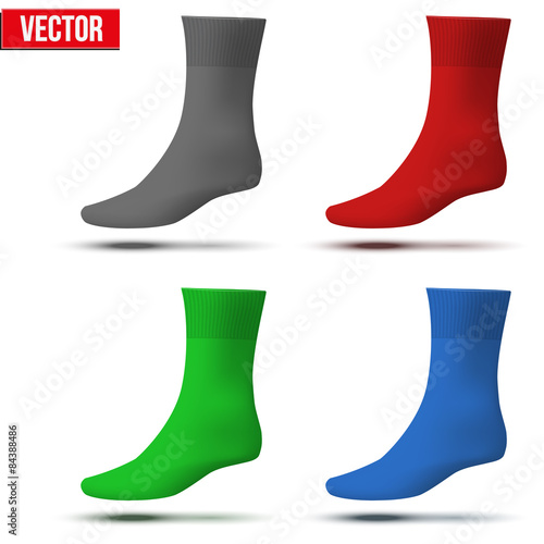 Set of different colors Realistic layout socks. A simple example. vector