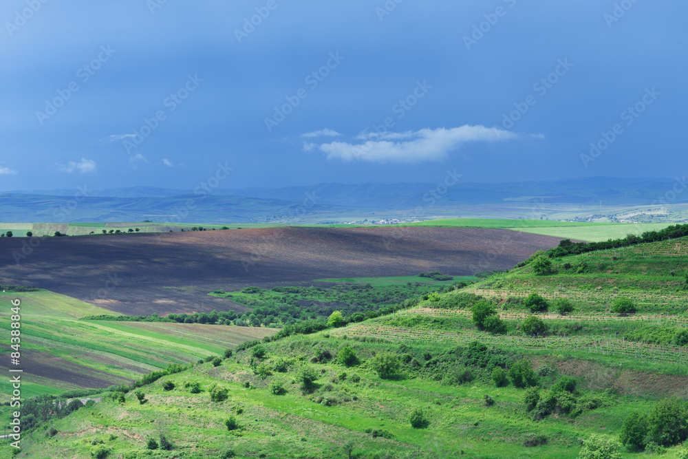 Agricultural landscape in Transylvania, Romania
