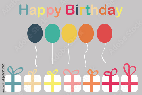 Happy Birthday - Luftballons und Geschenke