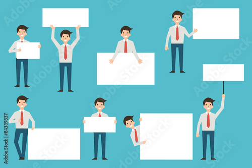 Businessman with banner