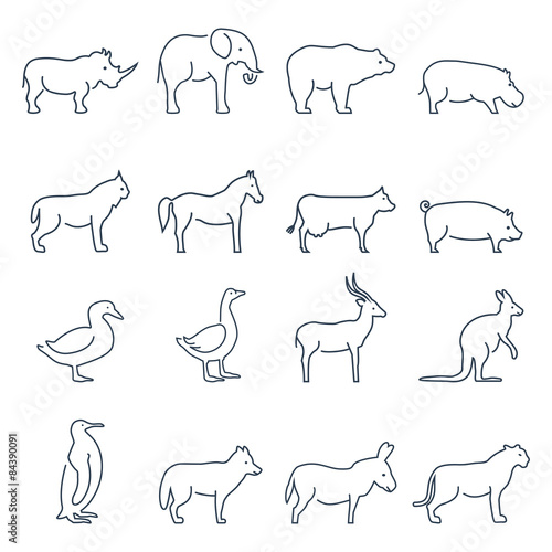 Animal vector icons.Elements for print  mobile and web applications