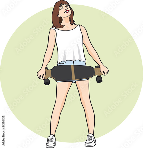Mädchen mit Longboard