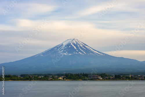 Mount Fuji with with the weather clouds