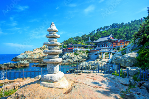 Haedong Yonggungsa Temple and Haeundae Sea in Busan, South Korea photo