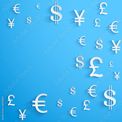 Business background with money Currency symbols