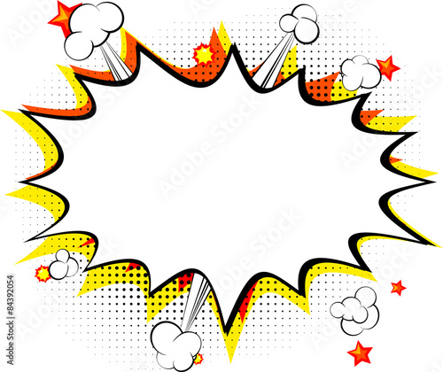 Explosion, isolated retro style comic book background.