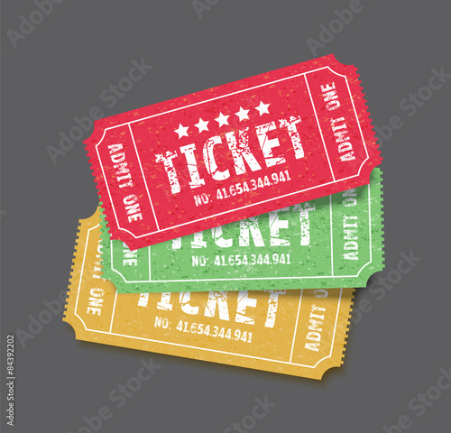 set of three tickets
