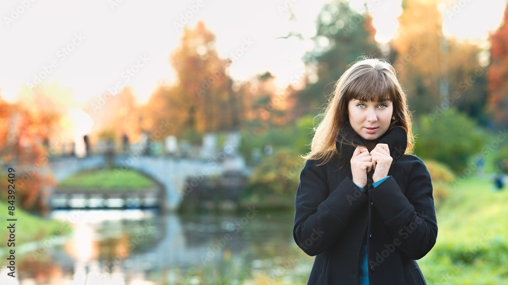 Fototapeta premium Girl on River Shore