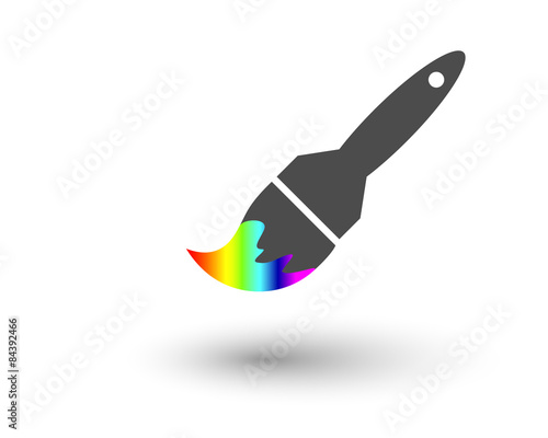 Paint brush with rainbow gradient color