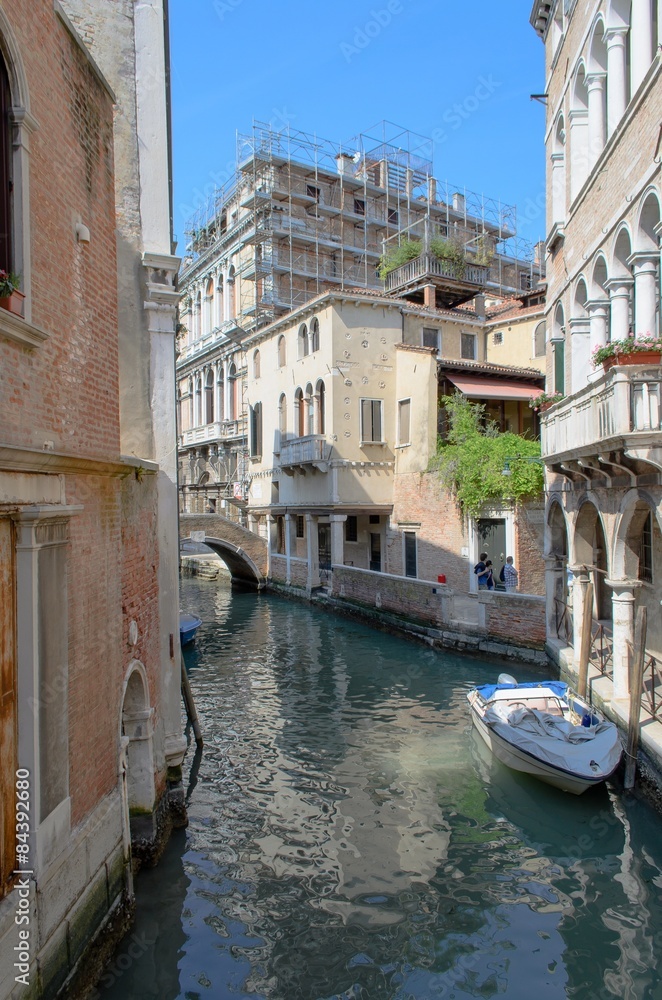 View of non-touristic foreshortening in Castello, Venice