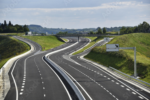 фотографія Sortie d'Autoroute et panneau vierge