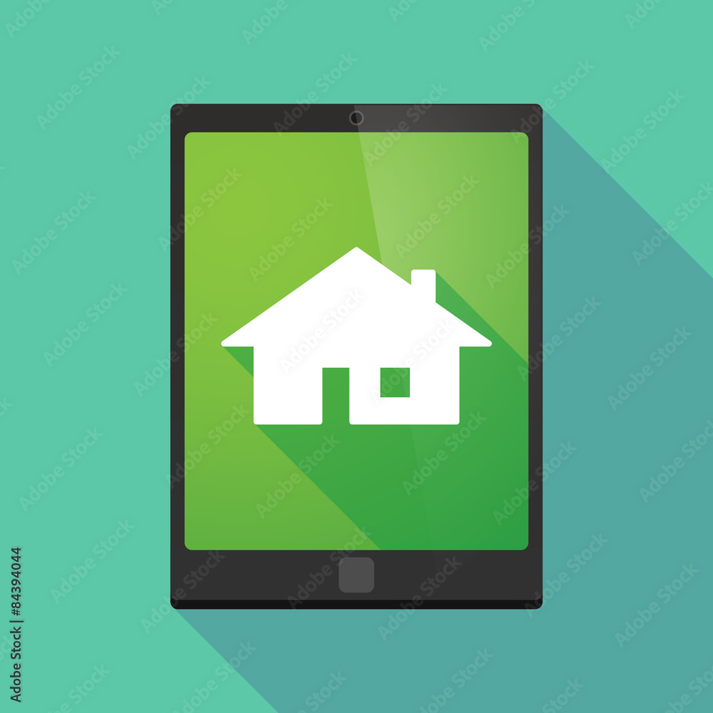 Tablet pc icon with a house Tablet pc icon with a house