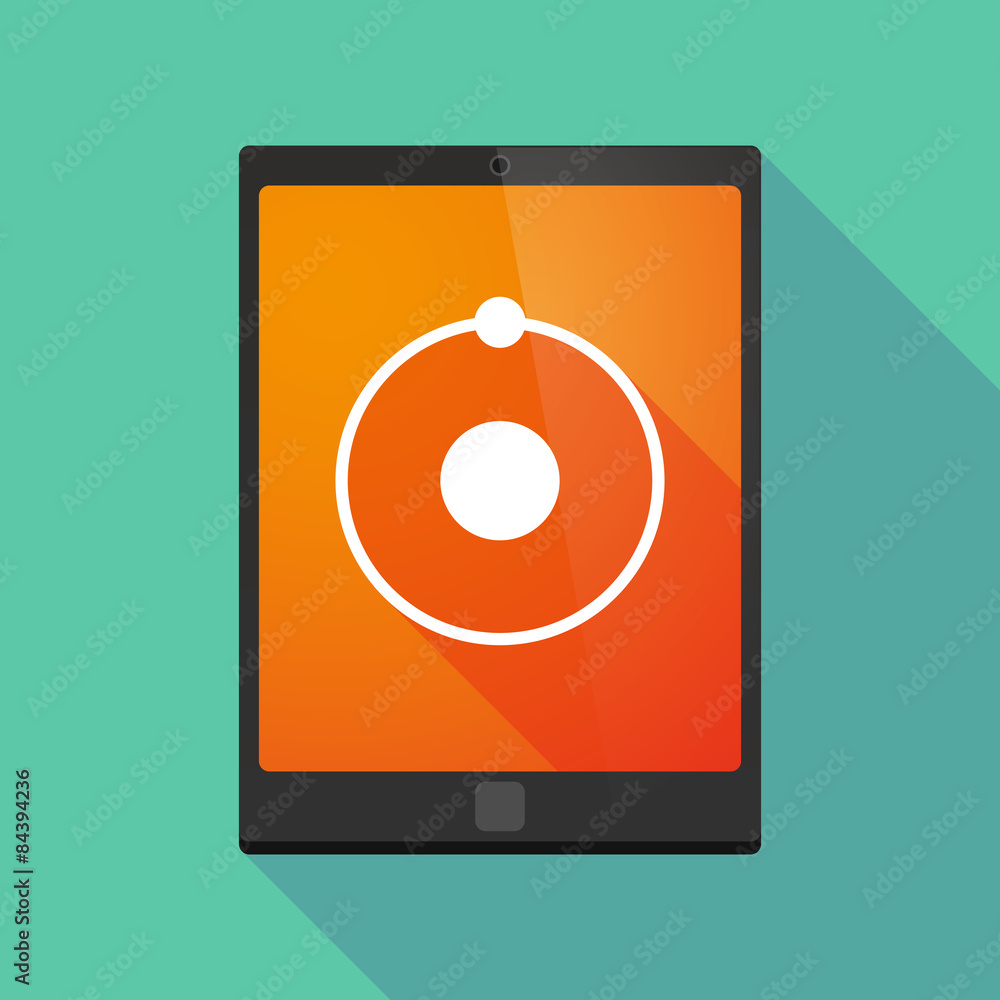 Tablet pc icon with an atom Tablet pc icon with an atom
