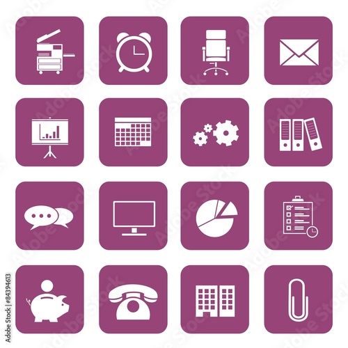 16 business icons color cuadro