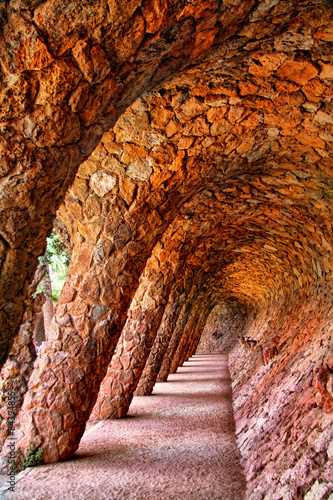 Park Guell. Walking alley. #84394855