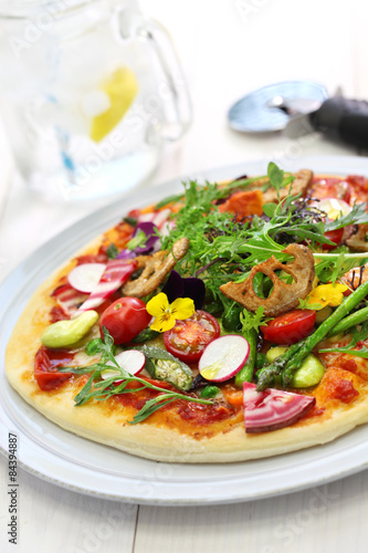 healthy vegetable pizza, vegetarian food