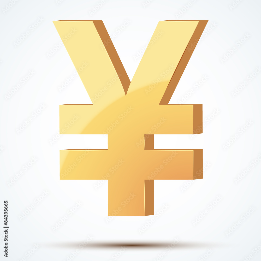 Fototapeta premium Golden symbol of yen