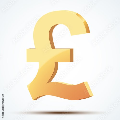 Golden symbol of pound