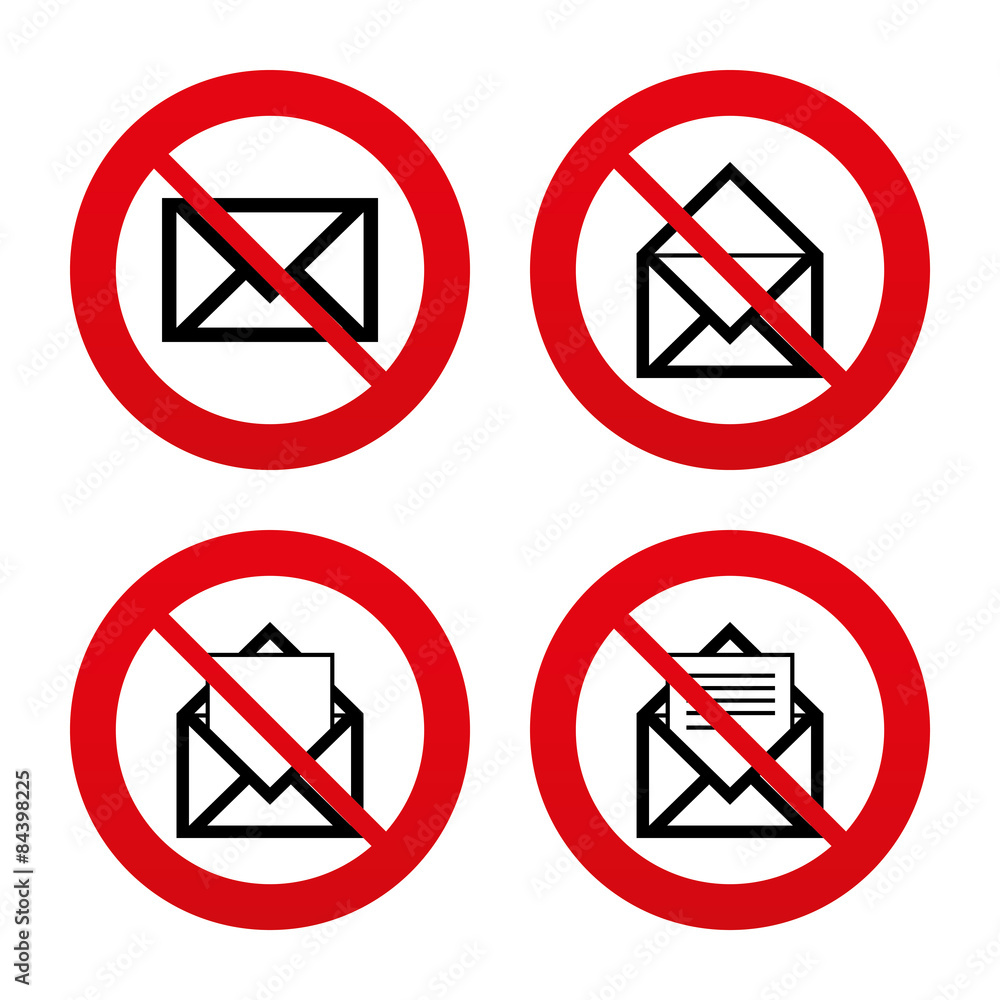 Mail envelope icons. Message document symbols. Mail envelope icons. Message document symbols.