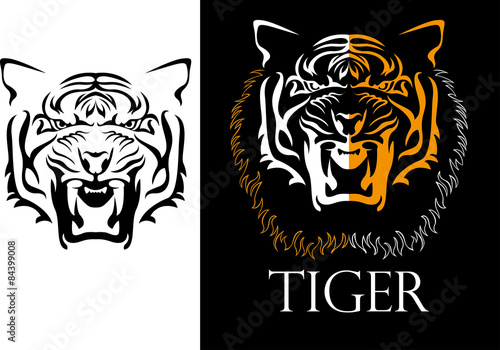 Fototapeta Naklejka Na Ścianę i Meble -  tattoo tiger logotype