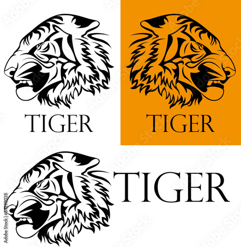 Fototapeta Naklejka Na Ścianę i Meble -  tattoo tiger logotype
