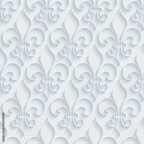 White paper with outline extrude effect. Abstract 3d seamless background. Halftone vector EPS10.