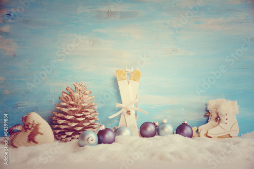Weihnachtskarte - Ski und S...