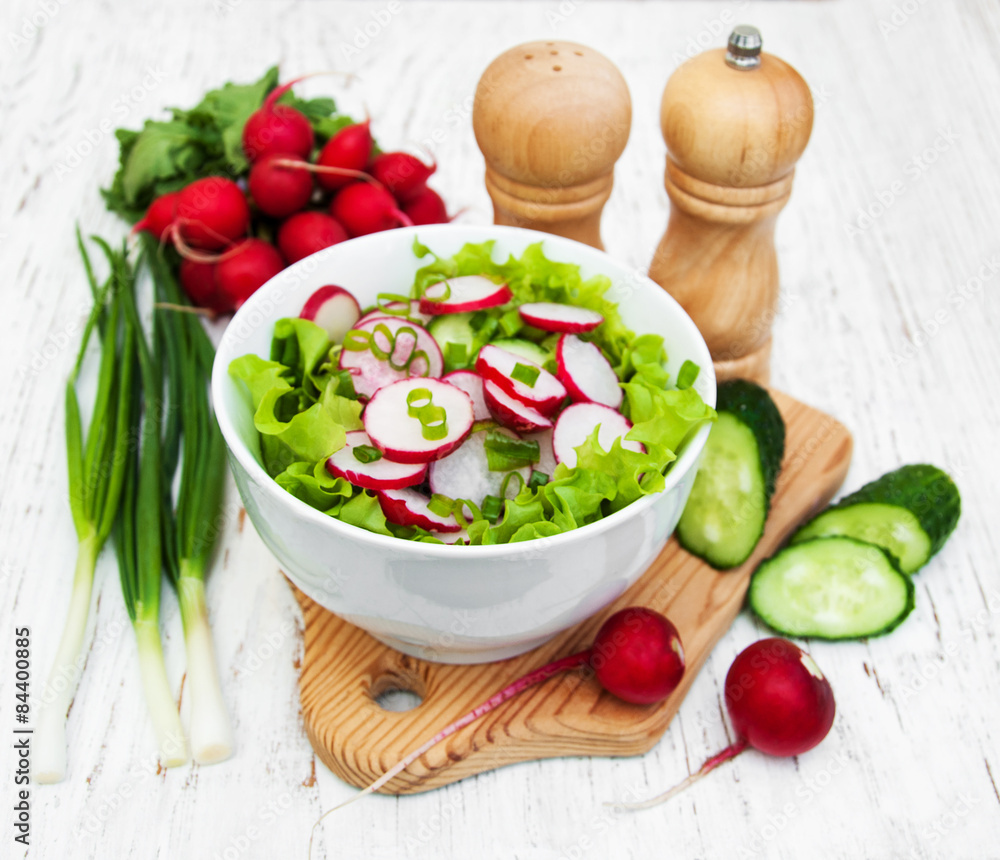 Spring salad with cucumbers and radish Spring salad with cucumbers and radish