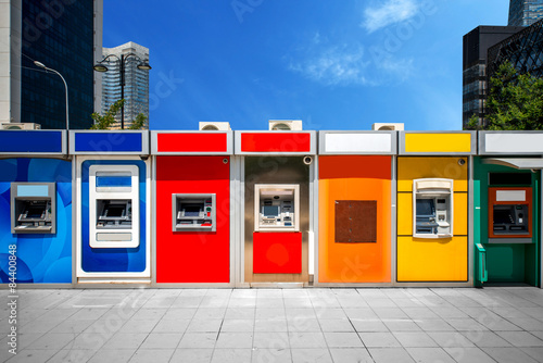 Photography Cashpoint with colorful bankomats