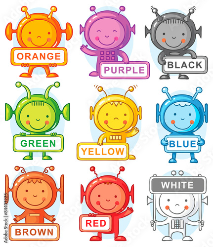 Cartoon aliens representing colors