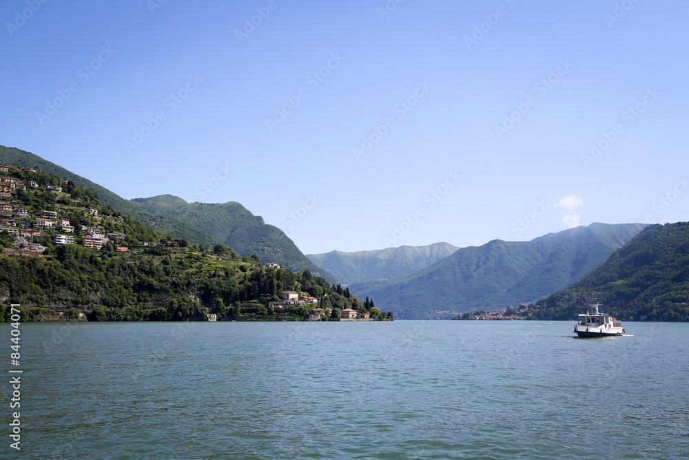 Beautiful landscape of the lake Como Italy