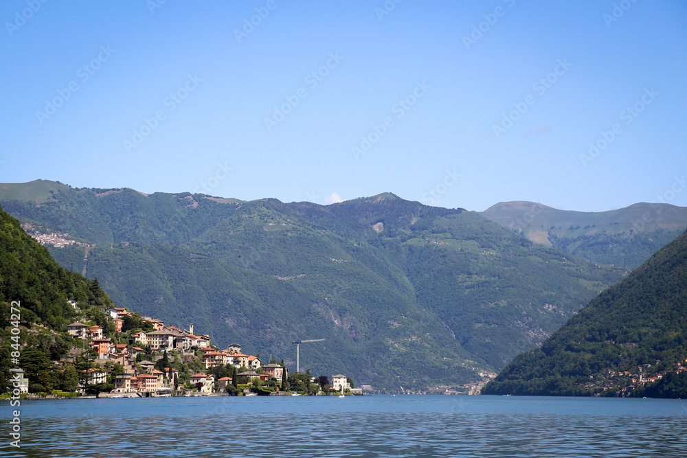 Beautiful landscape of the lake Como Italy
