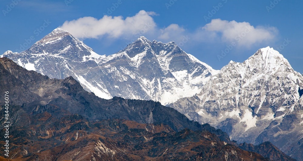 Obraz premium View of Mount Everest from Pikey peak - Nepal