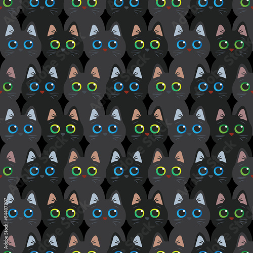 Cats seamless abstract vector pattern