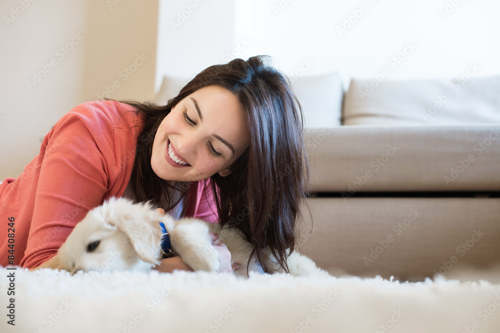 Woman with puppy Woman with puppy