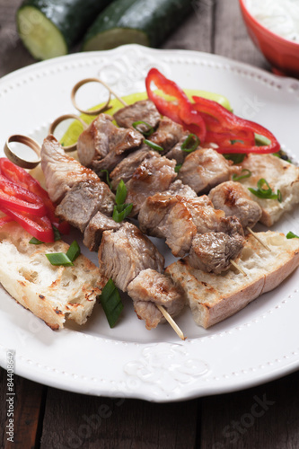 Greek souvlaki skewer