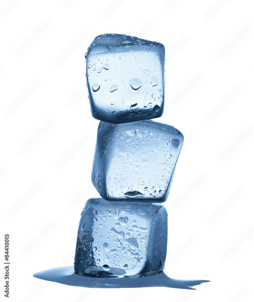 Melting ice cubes isolated on white background Melting ice cubes isolated on white background