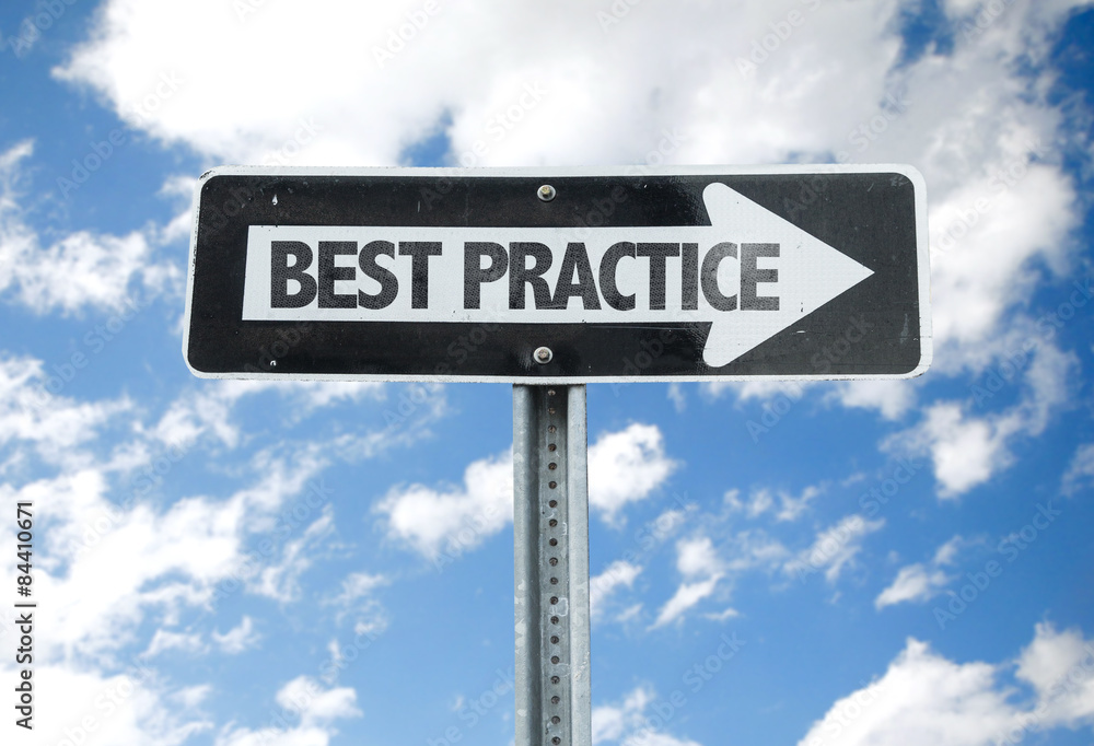 Best Practice direction sign with sky background Best Practice direction sign with sky background