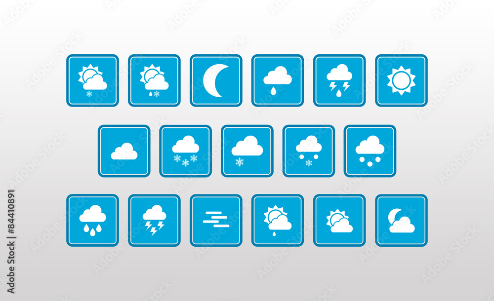 Weather Icons Blue Vector Weather Icons Blue Vector