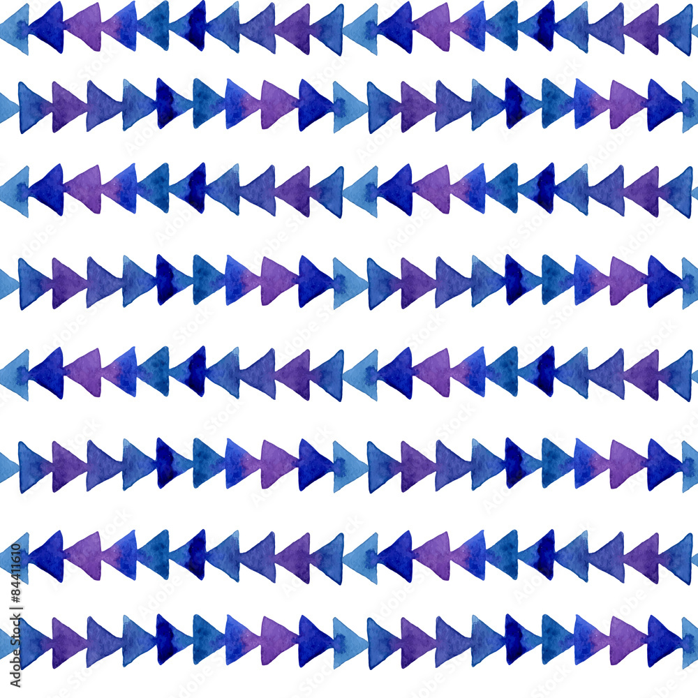 Fototapeta premium Seamless background with colorful watercolor triangles