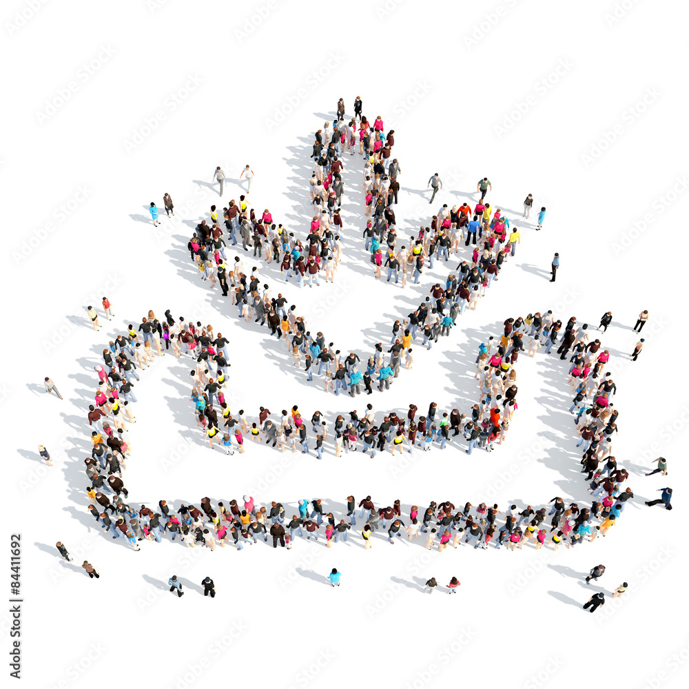 People in the form of arrows. People in the form of arrows.