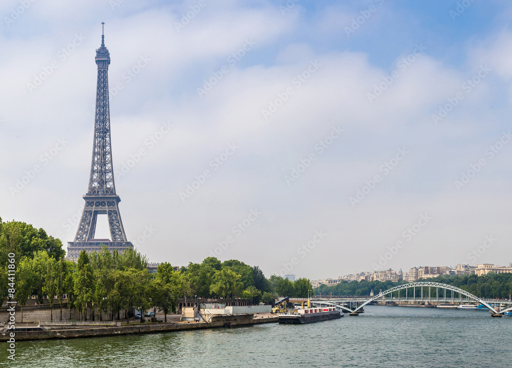 Fototapeta premium Seine in Paris and Eiffel tower