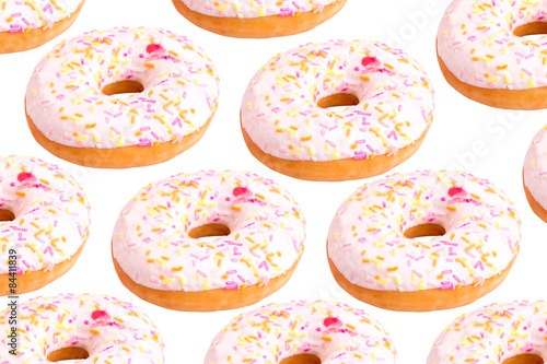 colored background baked donuts