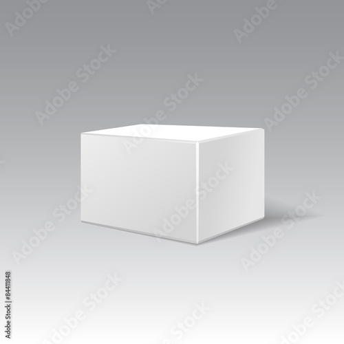 White cardboard gift rectangular box. © anna_zubkova