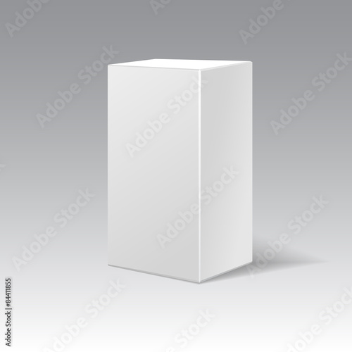 White cardboard gift rectangular box.